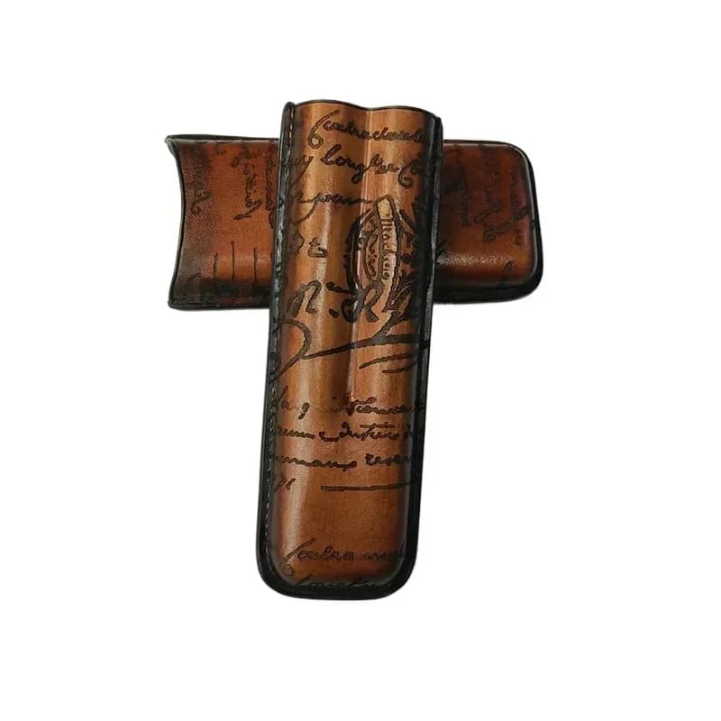 Luxe Buis Tabak Case Draagbare Lederen Sigaar Case Sigaar Humidor 2/3 Buis Houder Outdoor Sigaret Opbergdoos