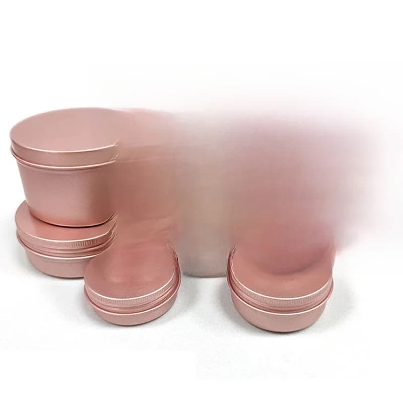 100 stks 5g 10g 15g 30g 50g 100g Lege Rose Goud Aluminium Pot Ronde Kaars Spice Blikken Met Schroef Deksel Containers