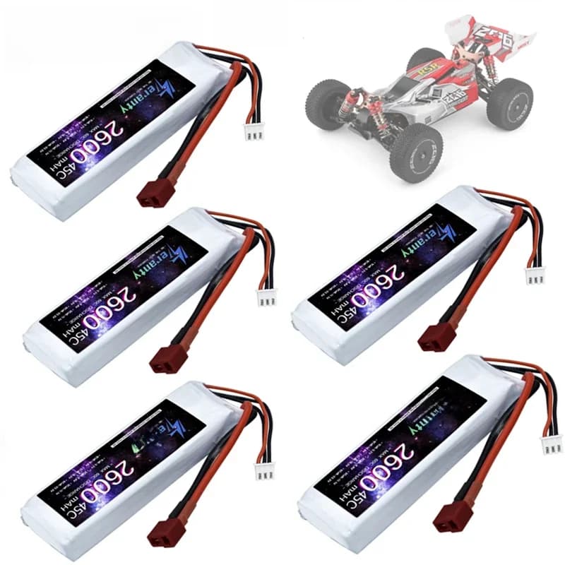 Originele 7.4 V 2600Mah Lipo Batterij T Plug Voor Wltoys 1/14 144001 Rc Auto Boot Lipo Batterij Voor Wltoys 144001 Auto