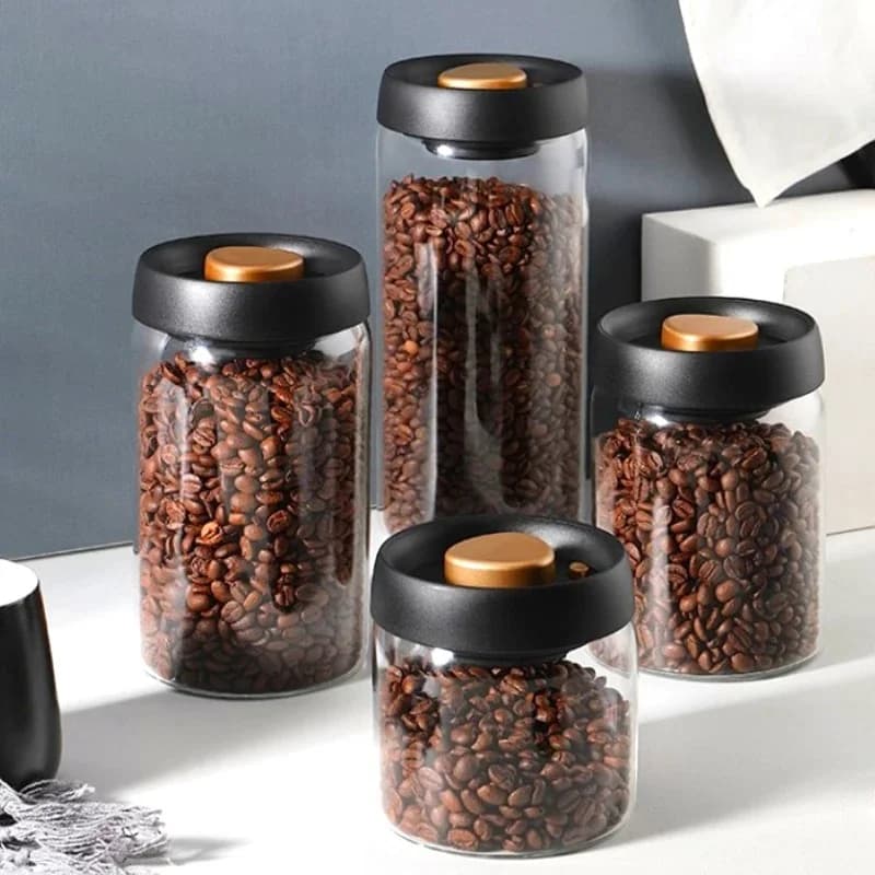 Vacuüm verzegelde tank Koffiebonen opslag Glazen fles Transparante voedselopslagpot Vochtbestendig extract Lucht Luchtdichte container