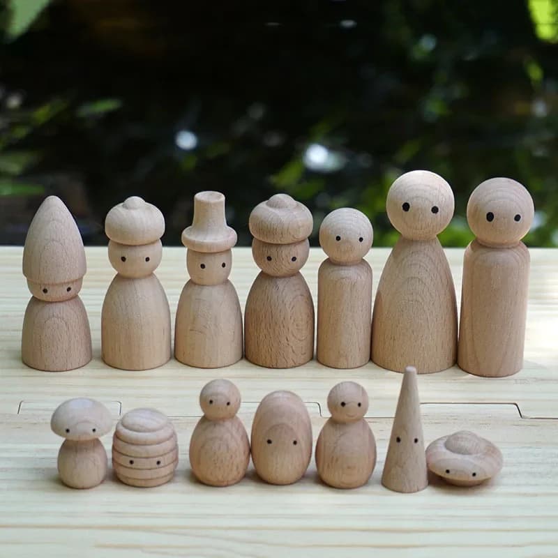 Dropshipping 50pc houten doe-het-zelfgemaakte ongeverfde natuurlijke houten pin pop houten blanks voor houten kerstdecoraties