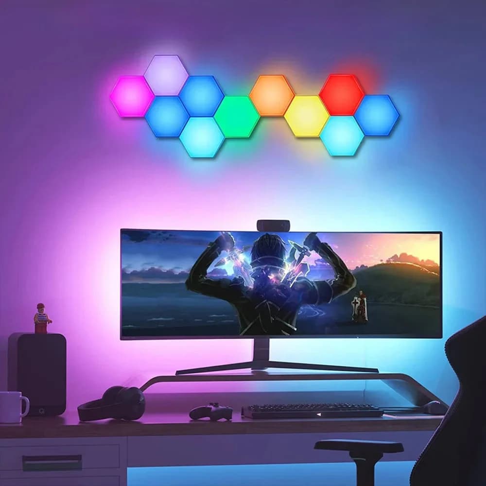 Wifi Rgb Led Quantum Lamp Hexagon Led Nachtlampje 5V Usb Diy Game Led Wandlamp Voor Thuis Decoratie sfeer Lampen