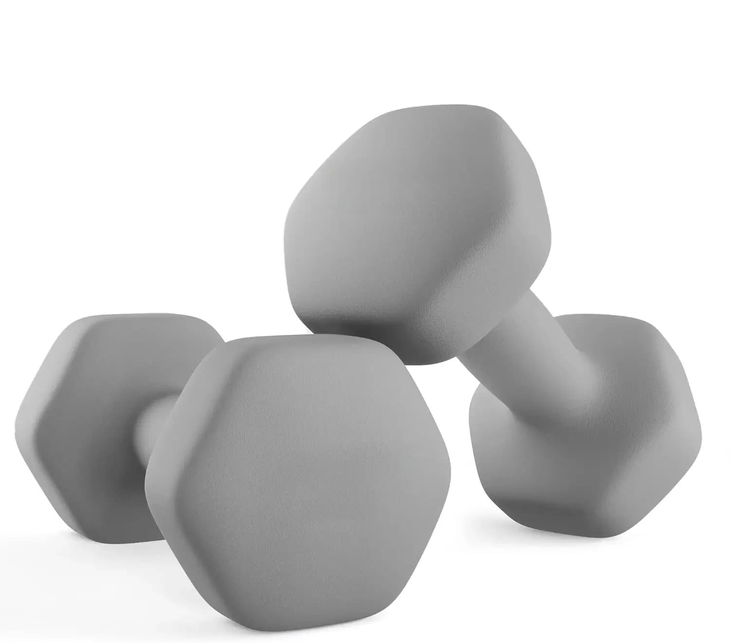 SONGMICS halterset 2x5 kg halterset korte halters zeshoekige neopreen coating