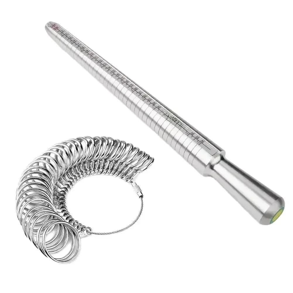 Metalen HK/US/JP/UK/EU Ring Sizer Doorn Ringen Maat Meten Tool Vinger Gauge Kit Sieraden Sizing Tools voor Mannen Vrouwen Staal