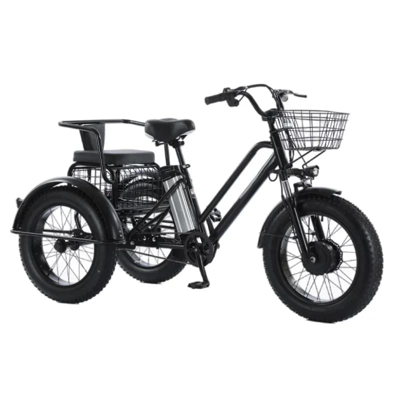3 Wiel Elektrische Driewieler Voor Volwassenen 20 Inch Fat Tire Elektrische Fiets Lading 500W 48V Krachtige Verwijderbare batterij