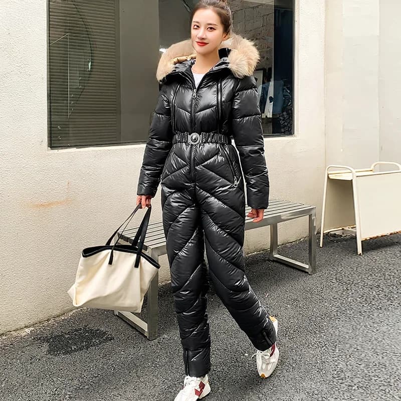 -30 ° C Snowsuit One Piece Ski Jumpsuit Dames Outdoor Winter Snowboardjas Warme bodysuit Outfit Vrouwelijke trainingspakken Playsuit