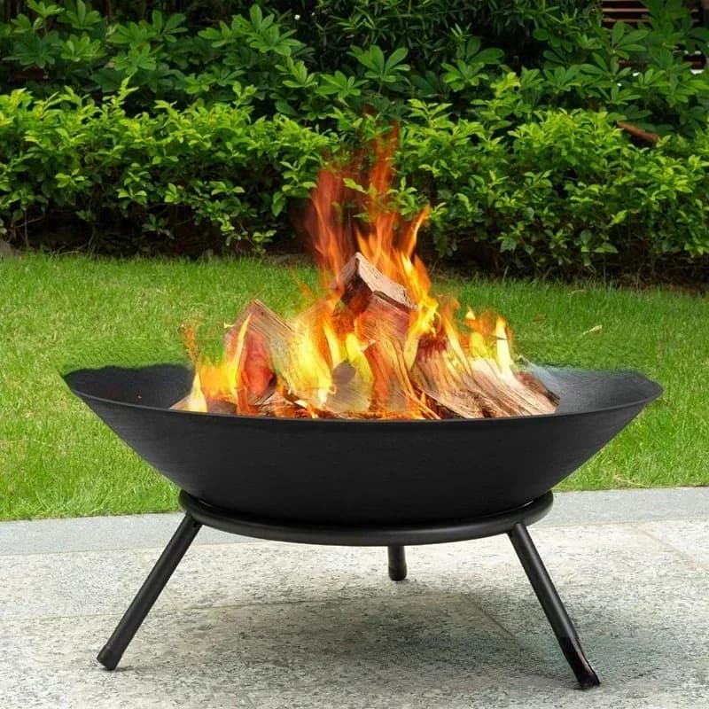 Grote gietijzeren vuurplaats voor tuin Moderne vuurplaats Buitenhaard Patio Terras Camping 60 cm