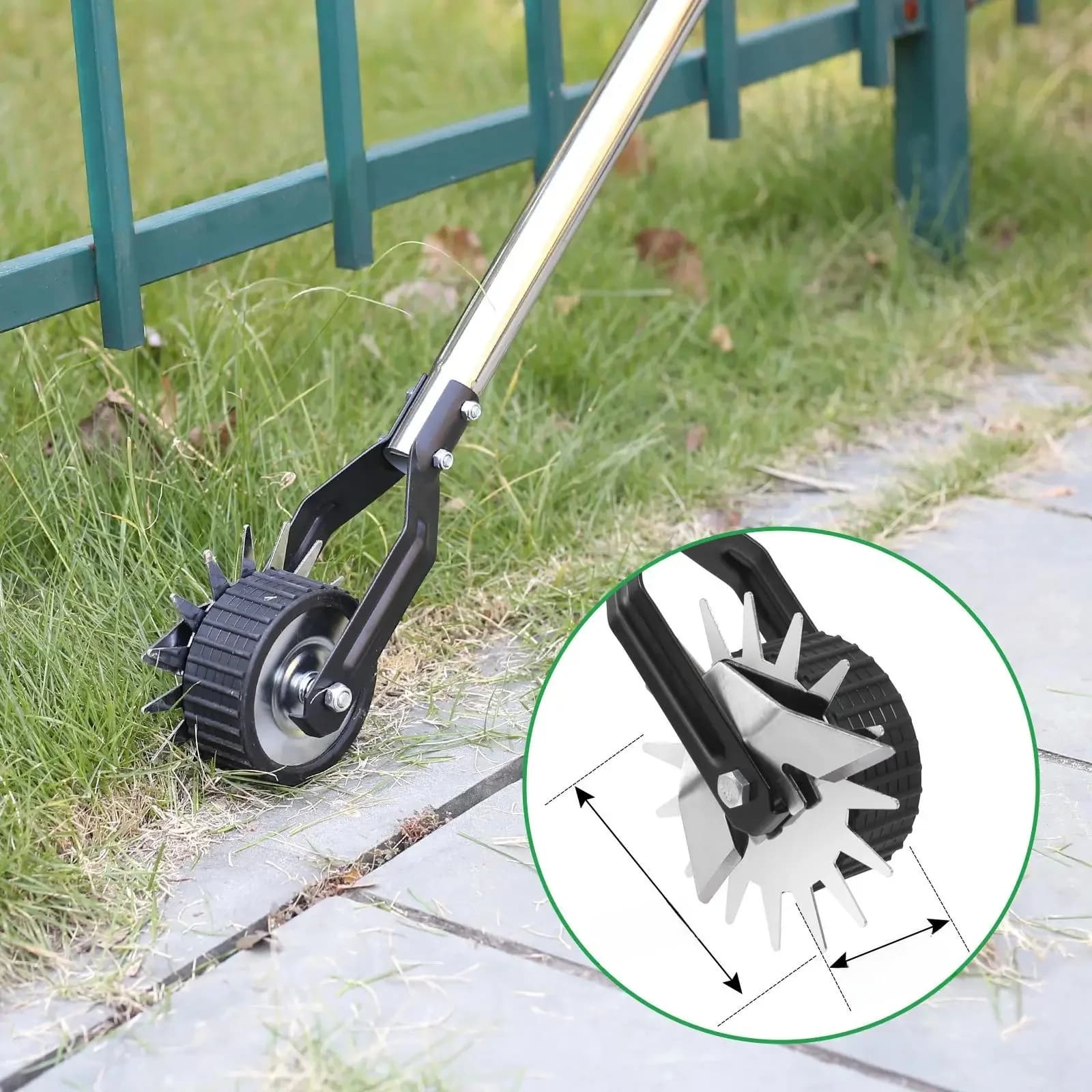 Gazon Edger Tool Handmatige Grasdger Draadloze Roterende Schaar, Wiel Roterende Rand Voor Trottoir, Kabel Begraven Tuin Landschapsarchitectuur