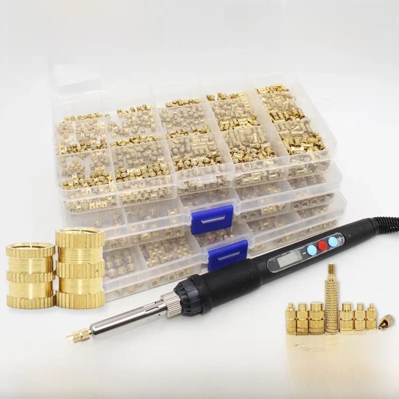 Messing Moer Insert 3D Printer Plastic M2 M3 M4 M5 M6 M8 Schroefdraad Warmte Set Insert Soldeerbout Tip Messing Moer Embedden Inbrenggereedschap