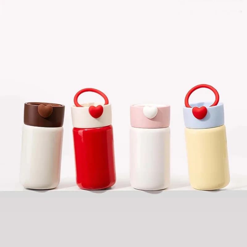 200/280/420 ml mini thermosbeker met handvat theebak voor kinderen, roestvrijstalen thermosflessen, cadeau, draagbare zakwaterfles