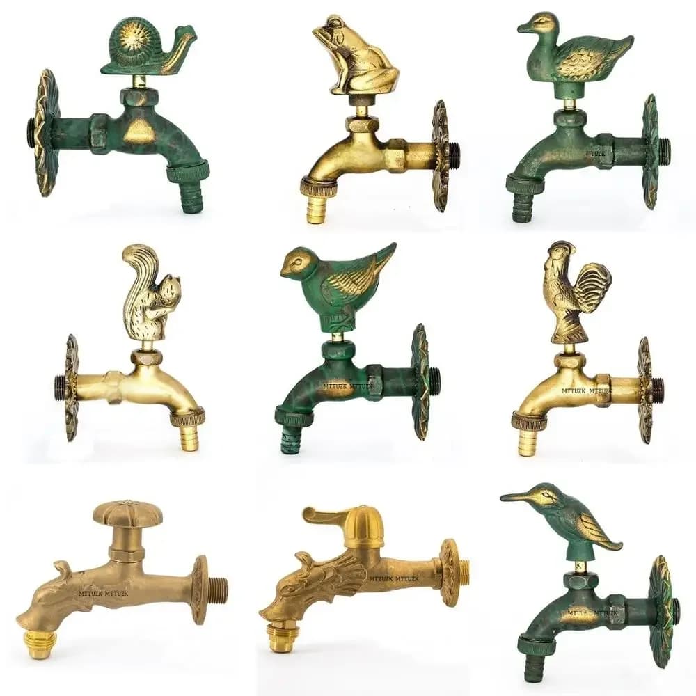 Outdoor Decorativ Tuin Kraan Animal Vorm Bibcock Groen/Antieke Messing Kraan Voor Wassen Mop/Tuin Watering Dier Kraan