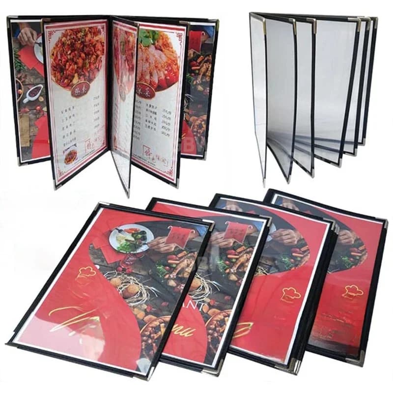 Voor A4 1/2/3/4/5/ 6/7/8/10/ Slots Enkele Dobule Drie Panel Plastic Menuhouder Transparante Map Cover