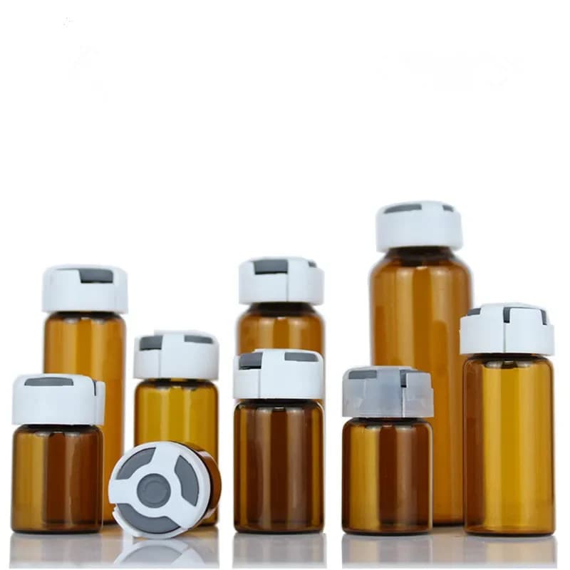 10 Stuks 50 Stuks 3Ml 5Ml 10Ml 15Ml 20Ml 30Ml Amber Injectie Glazen Flesje & Flip Off Dop Kleine Glazen Medicijnflesjes