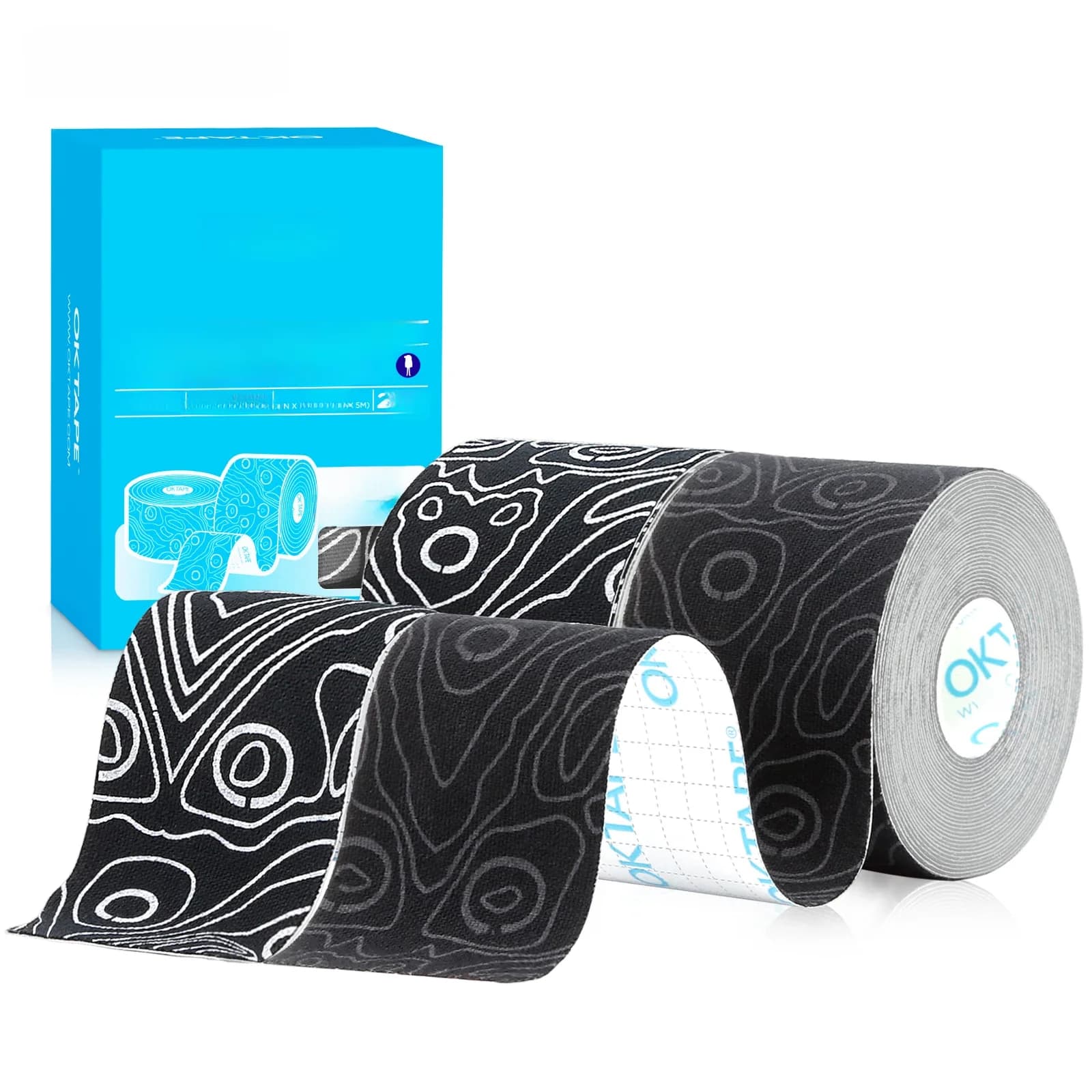 2 rollen OK TAPE PRO Kinesiologietape, nieuwe verpakking 5 cm x 16ft gratis gesneden tape, bijgewerkte elastische atletische tape therapeutische