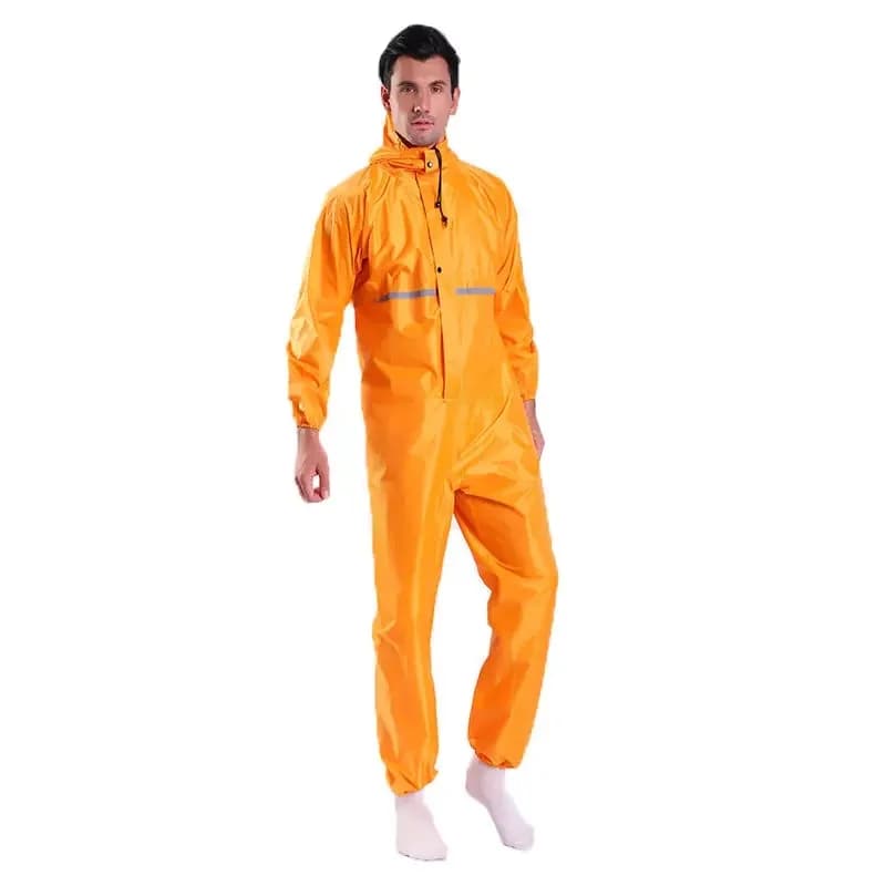 Stofdichte eendelige overalls voor heren, regenjas met capuchon, waterdichte, antistatische, stofvrije, beschermende kleding
