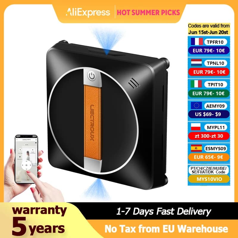 Robotraamstofzuiger Liectroux YW710, Dubbele Waterspray, bijgewerkte Lasersensor, mart Home glazen muur wassen, App & Afstandsbediening
