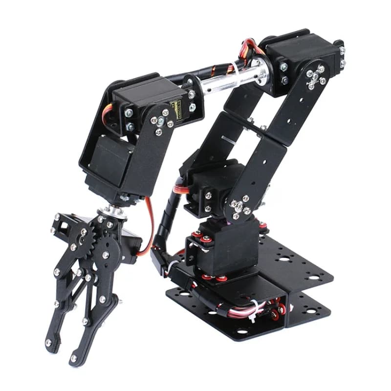 STEAM DIY 6-DAG Robot Metaallegering Mechanische Arm Klauw Kit MG996 voor Arduino Robotics Kit Ps2 Draadloze Controle Programmeerbaar Speelgoed
