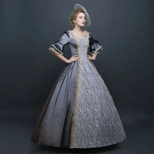 Dames Kanten Baljurk Met Halve Mouwen Jurk Feestpaleis Middeleeuwse Victoriaanse Cosplay
