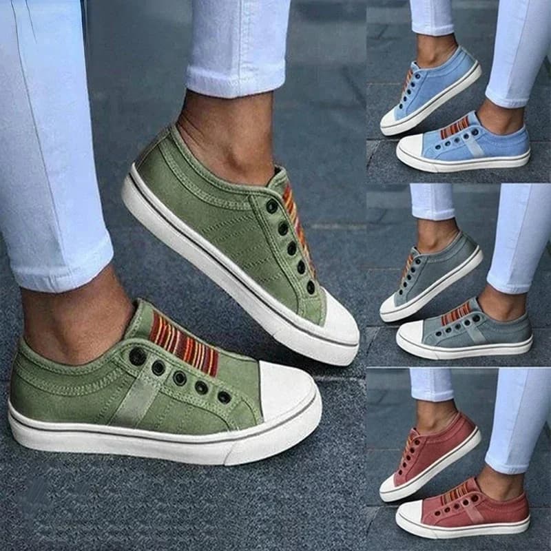 2024 Laag uitgesneden Trainers Canvas Platte Schoenen Vrouwen Casual Vulcaniseer Schoenen Nieuwe Vrouwen Zomer Herfst Sneakers Dames