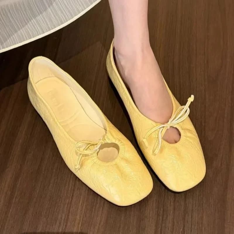 Luxe mode vlinderknoop dames plat met schoenen vrouwelijke dia's schoenen ondiepe ballet flats dansschoenen voor dames
