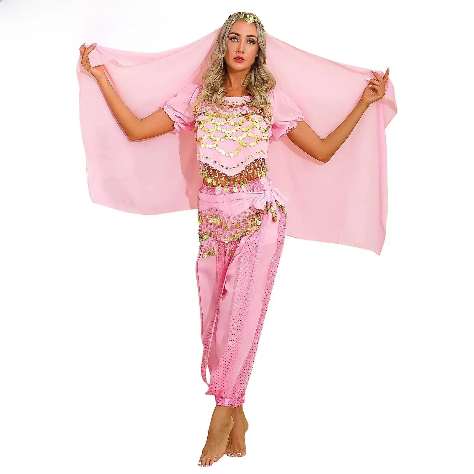 Dames Buikdans Outfit Halloween Carnaval Festival Arabische Prinses Cosplay Kostuums India Dansvoorstelling Kleding Set