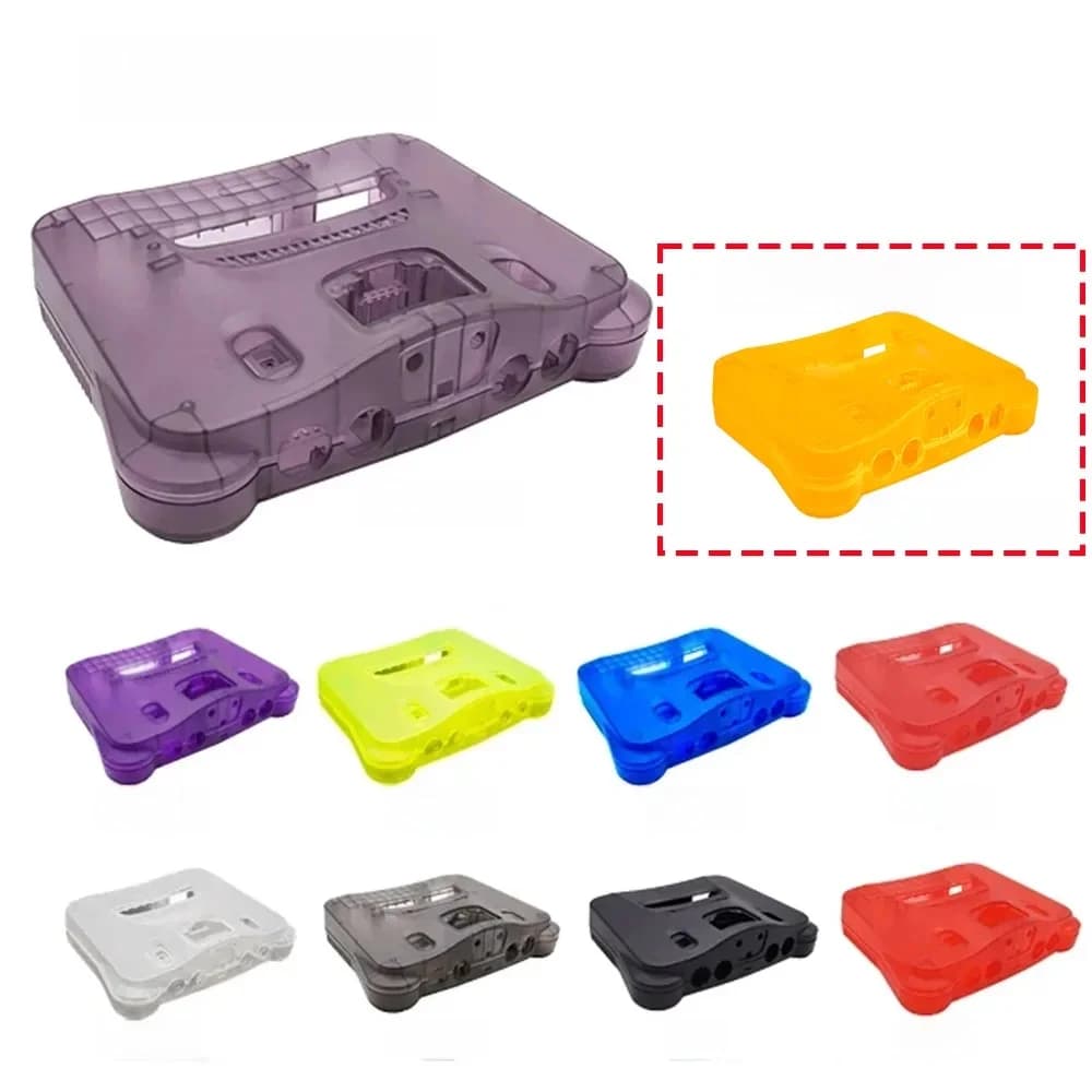 BitFunx vervangende plastic omhulsel N64 doorschijnende behuizing voor alle versies Nintendo N64 Retro videogameconsole transparante doos