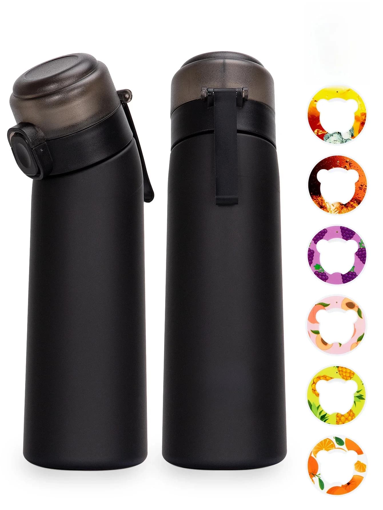 1 st Lucht Waterfles Met 1 st Willekeurige Smaak Pods Draagbare Transparante Water Cup Met Stro Lekvrij voor Outdoor Sport