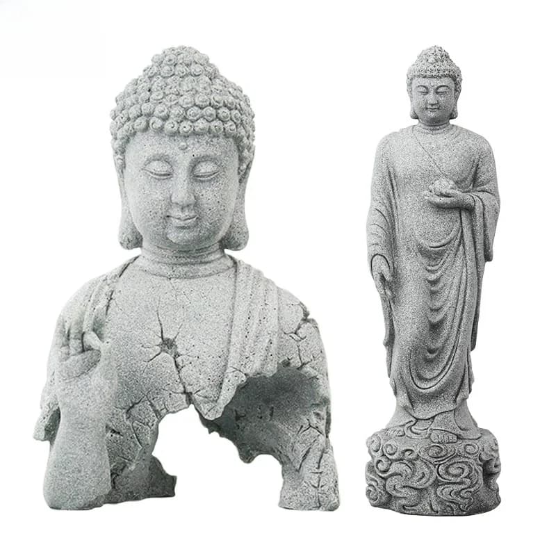 Bonsai Buddha Guanyin Aquarium Steen Decoratie Little Boeddhistische Monnik Tibetaans Boeddhisme Beeldje Standbeeld Tuin Ornament Home Decor