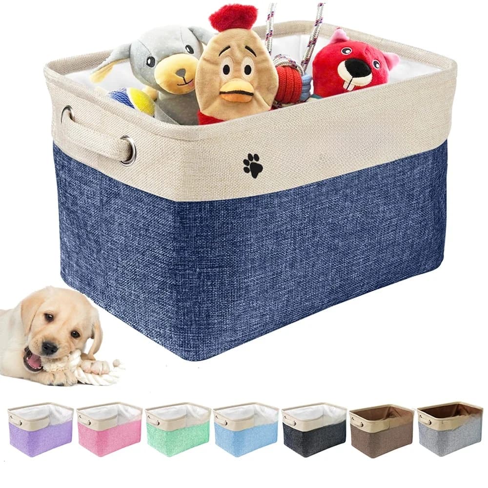 Gepersonaliseerde Hondenspeelgoedmand Gratis Print Huisdier Opbergdoos DIY Aangepaste Hond Naam Speelgoed Kleding Accessoires Opvouwbaar Organiseren