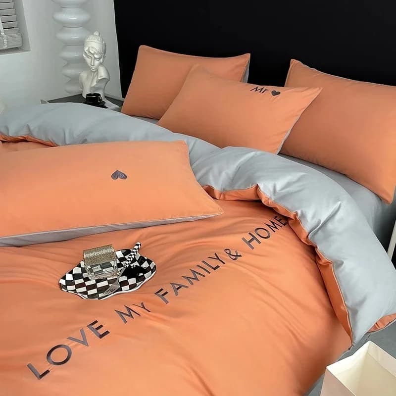 Luxe Scandinavische Egyptische katoenen beddengoedset King Queen Double Twin Size met laken Dekbedovertrek Kussensloop 1/2 personen beddengoed Nieuw