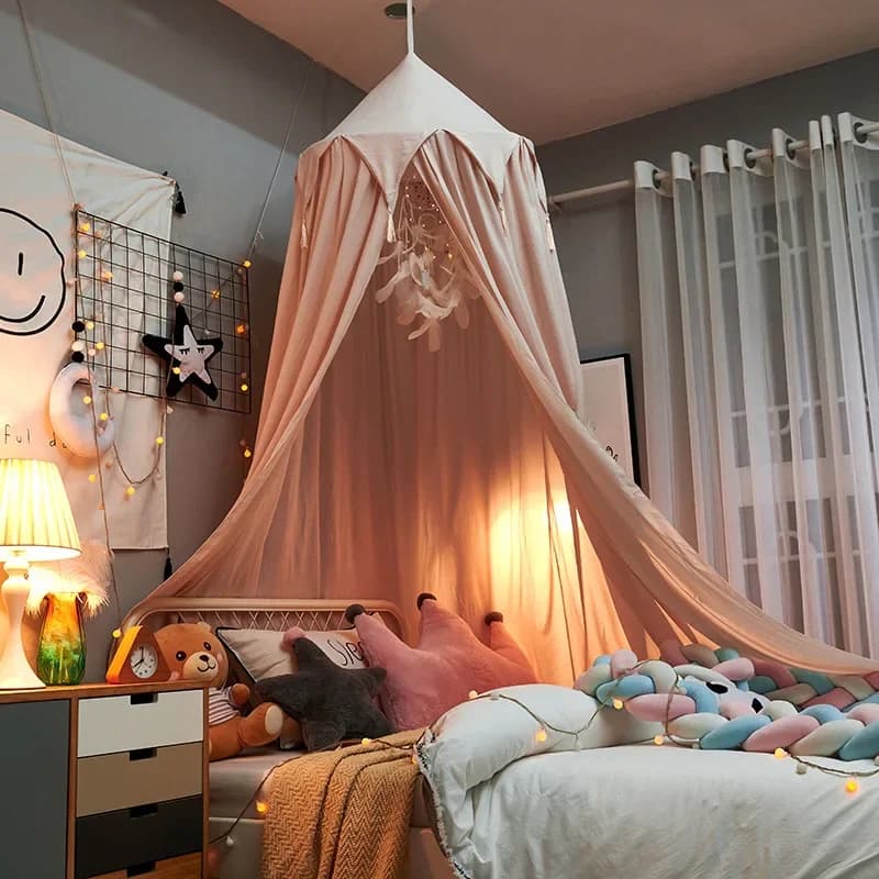Opgehangen Koepel Klamboe voor Baby Kinderen Wieg Bed Tent Meisjes Kids Beddengoed Woonkamer Decor Hoek Luifel Tent Klamboe Bebe