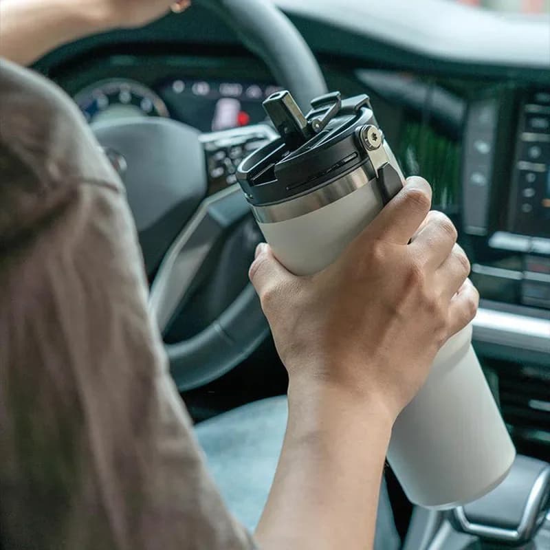 Tyeso Koffiekopje Roestvrijstalen Thermosfles Dubbellaags Isolatie Koud En Warm Reismok Thermoskan Auto Waterfles