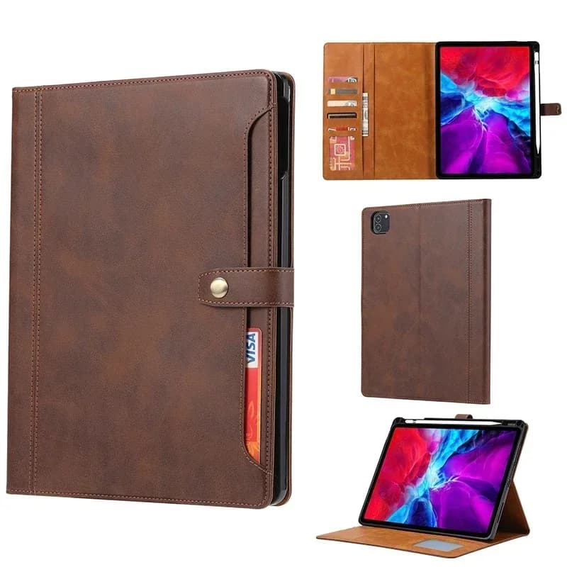 Luxe Flip Lederen Boek Case Voor iPad Pro 13 Pro 11 Air 11 Air 13 2024 Mini 7 6 Pro 12.9 Air 4 10.9 Kaarten Portemonnee Stands Cover