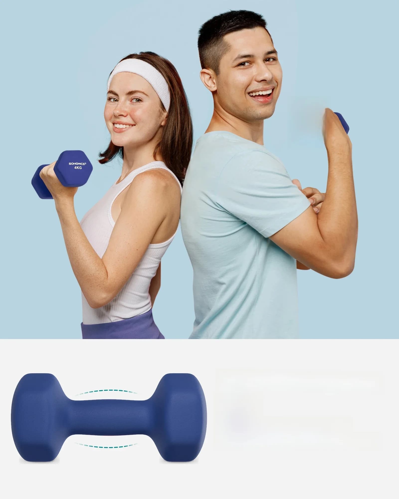 Songmics Dumbbell Dumbbells (Set Van 2 Neopreen Coating Dumbbell Set Korte Halters Hexagon) 1kg-2kg-3kg-4kg-5kg