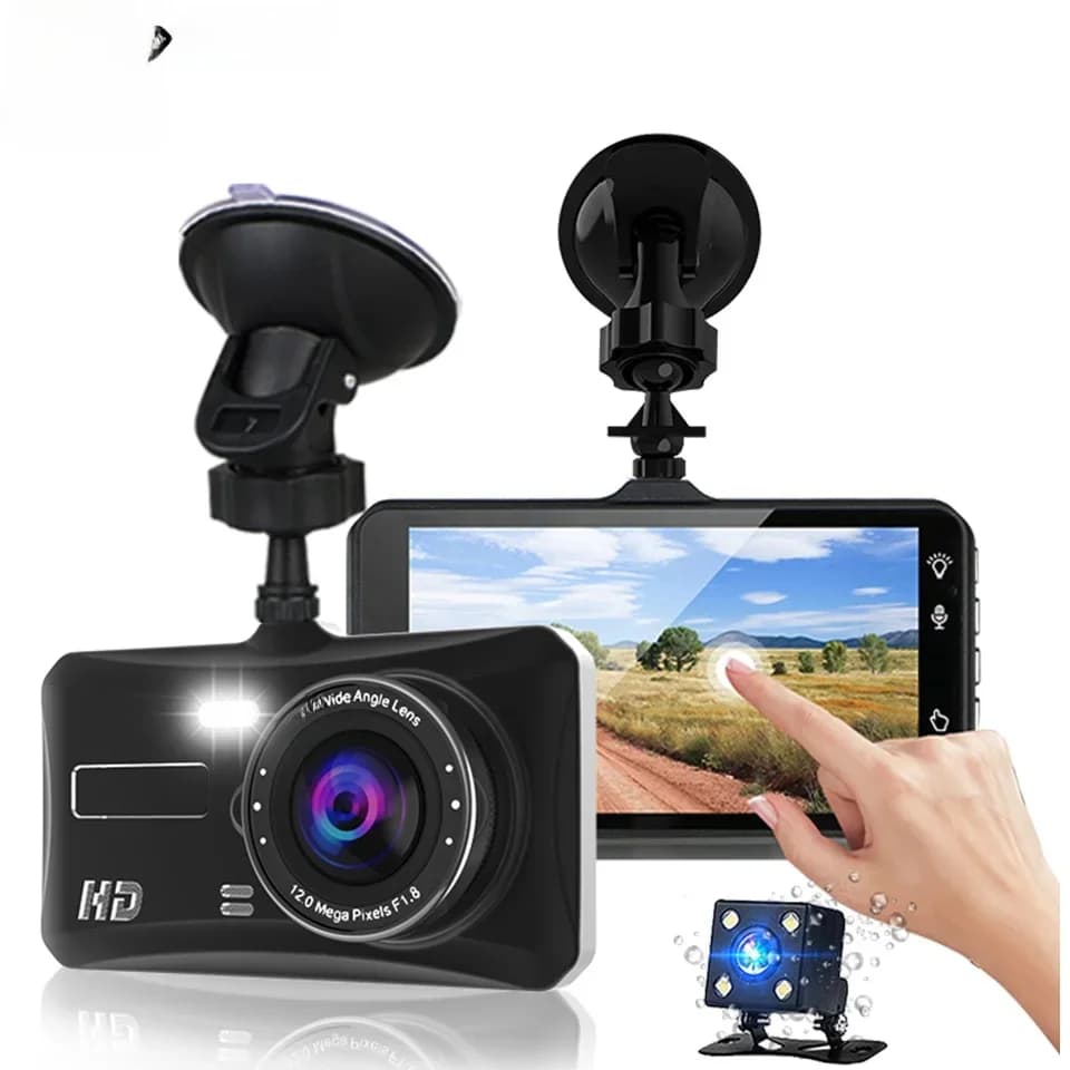 Dash Cam Camera Auto HD 1080P Touch Nachtzicht Videorecorder Voertuig AUTO DVR Black Box Driver Recorder Voor- en achter Dashcam