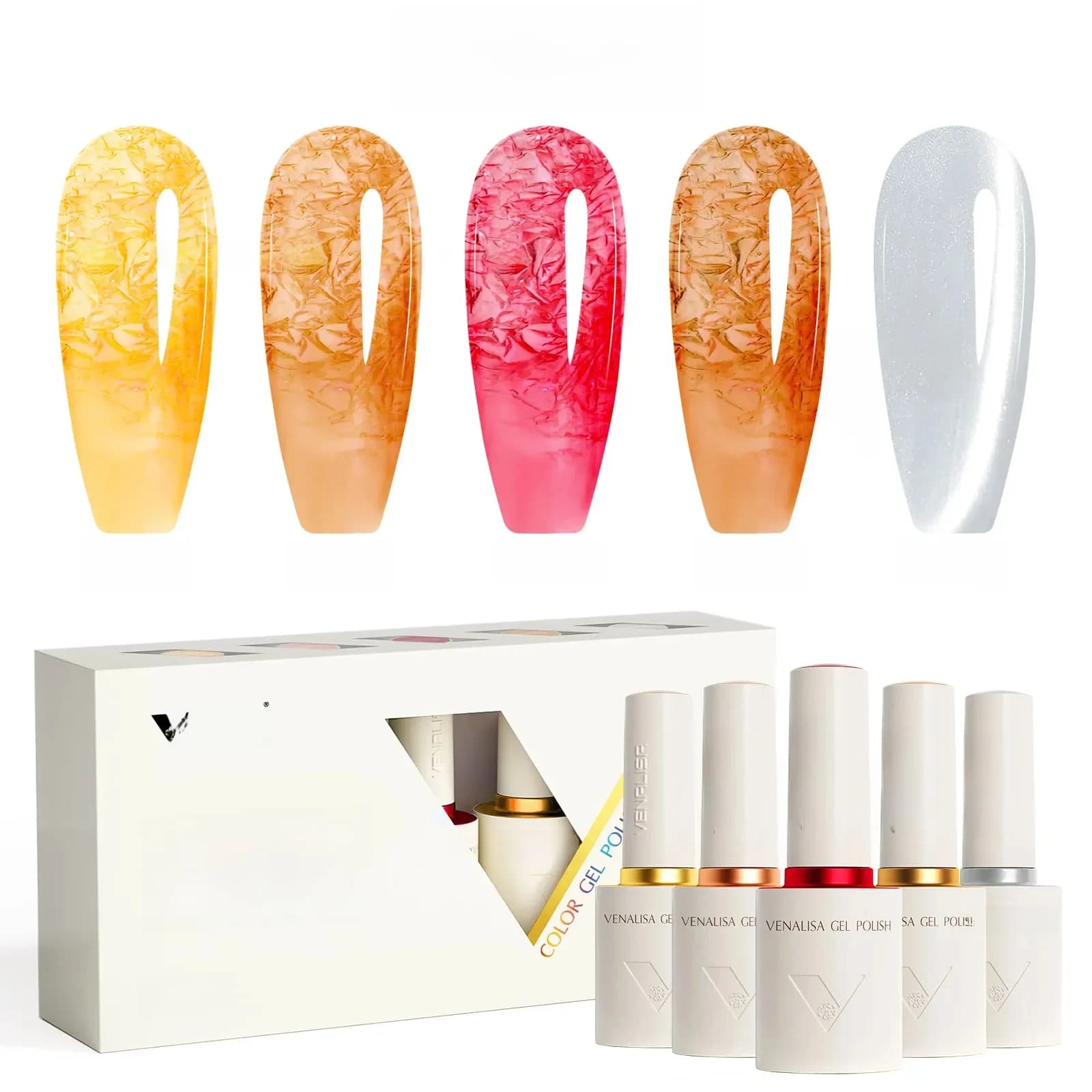2/3/5pcs/Kit Venalisa 10ml Glanzende Kleur Nagelgel Polish Combo HEMA GRATIS Lange Slijtage Top Coat Kit Losweken UV LED Gel Nagelmanicure