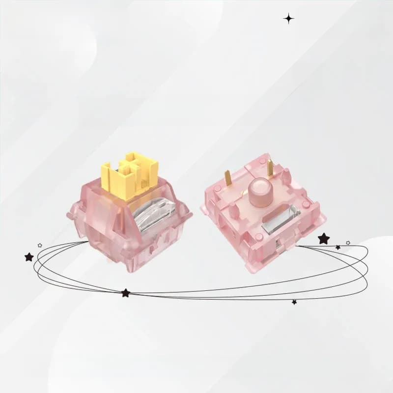 Outemu Silent Peach V3-schakelaar Mechanisch toetsenbord Lineaire schakelaars Lightguide Pole 5-pins Hot swap PA66 Pre Lubed POM 21 mm veer