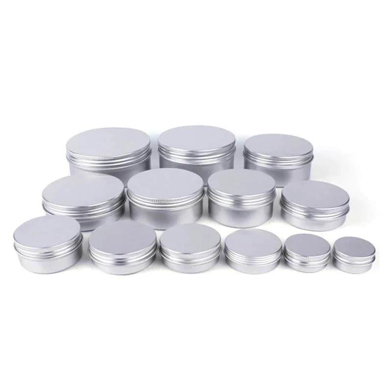 5/10/15/20/30/50/60/100/150/200/250g Aluminium blikken met deksels Zilverkleurige blikjes Ronde metalen doos Lege Ceam Jar Cosmetische containers