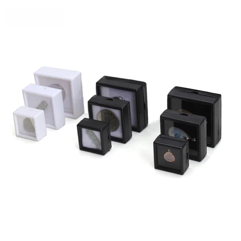 Groothandel Losse Diamant Edelsteen Storage Collection Display Box Top Glas Kralen Organizer Show Case Vierkante Edelstenen Houder Container