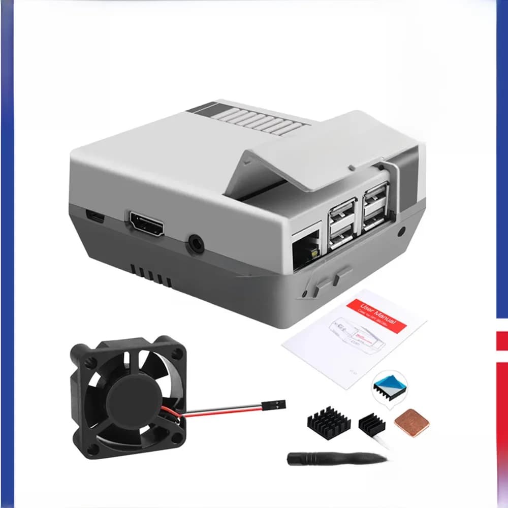 52Pi Game 3Pi Case Kit ABS Functionele Koelventilator Heatsinks Schroevendraaiers voor Raspberry Pi 3B + / 3B / 2B