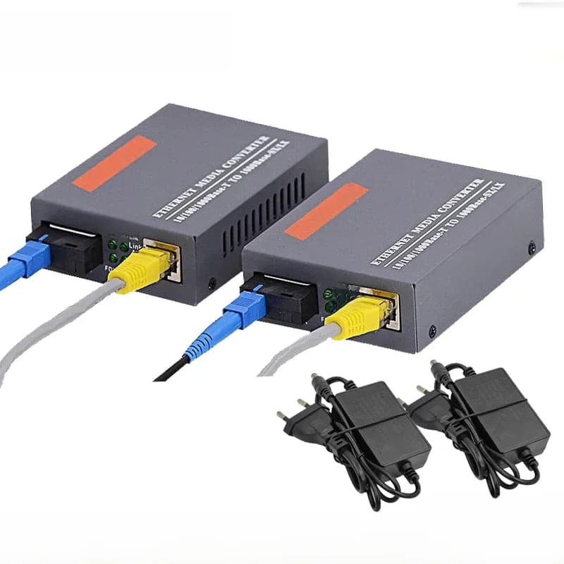 Gigabit Fiber Optical Media Converter HTB-GS-03 A&B 1000Mbps Single Mode Single Fiber SC-poort Externe voeding