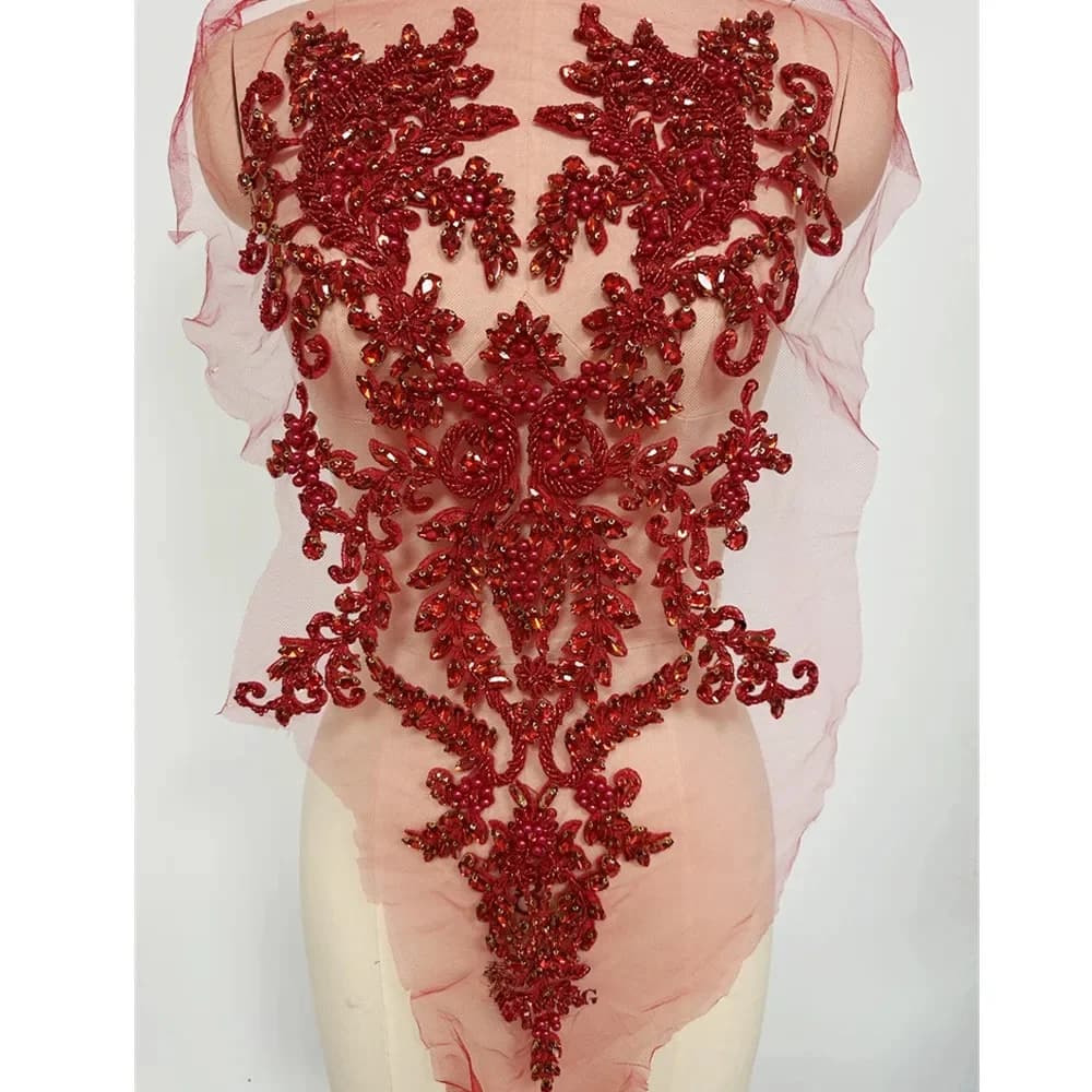Handgemaakte nieuwe hot selling bloem applique patches naai kragen voor trouwjurk DIY
