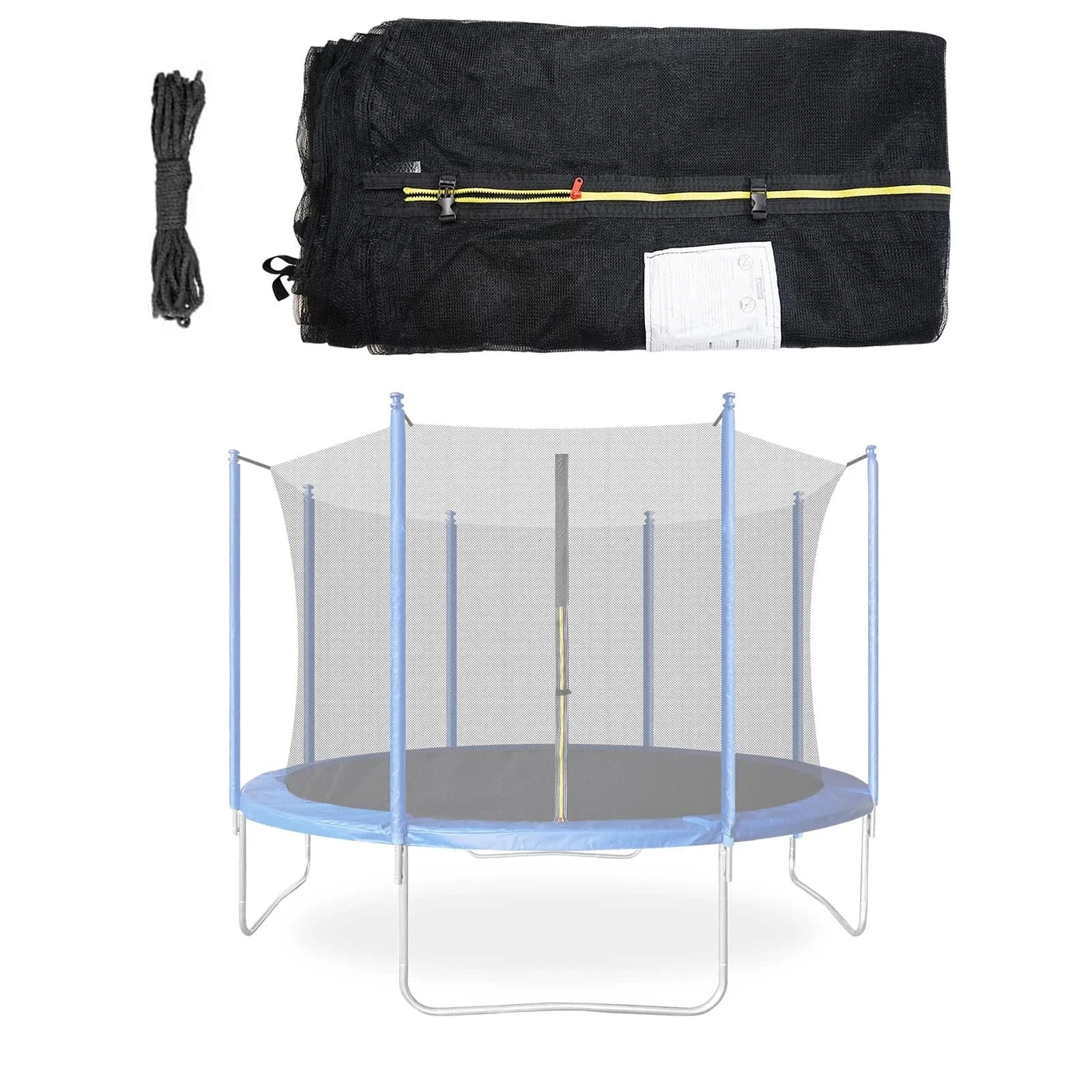 Vervangende trampoline-veiligheidsnetbehuizing voor trampolines met rond frame, ademend en weerbestendig trampolinennet
