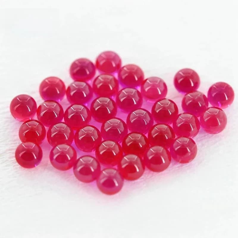 Kogelvormig synthetisch korund 5 #   Ronde robijnrode kraal voor het maken van sieraden