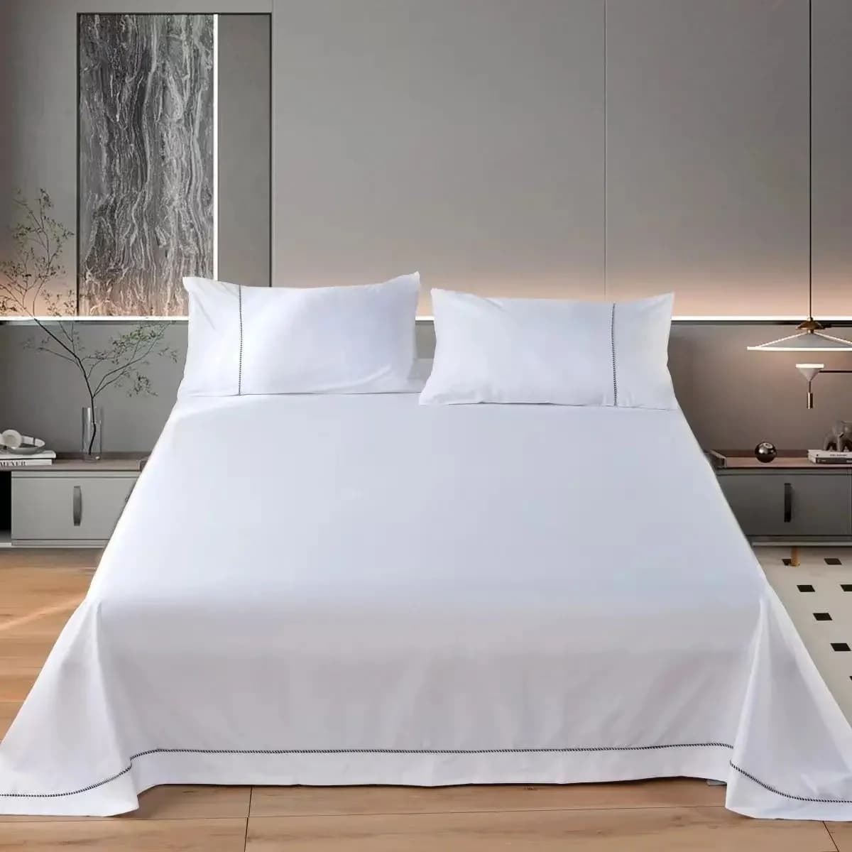 Wit 100% Katoenen Laken Dikke Hotel Enkel Dubbel Laken Set Hoogwaardige Vlakke Laken Twin Queen King Beddengoed Huishoudtextiel