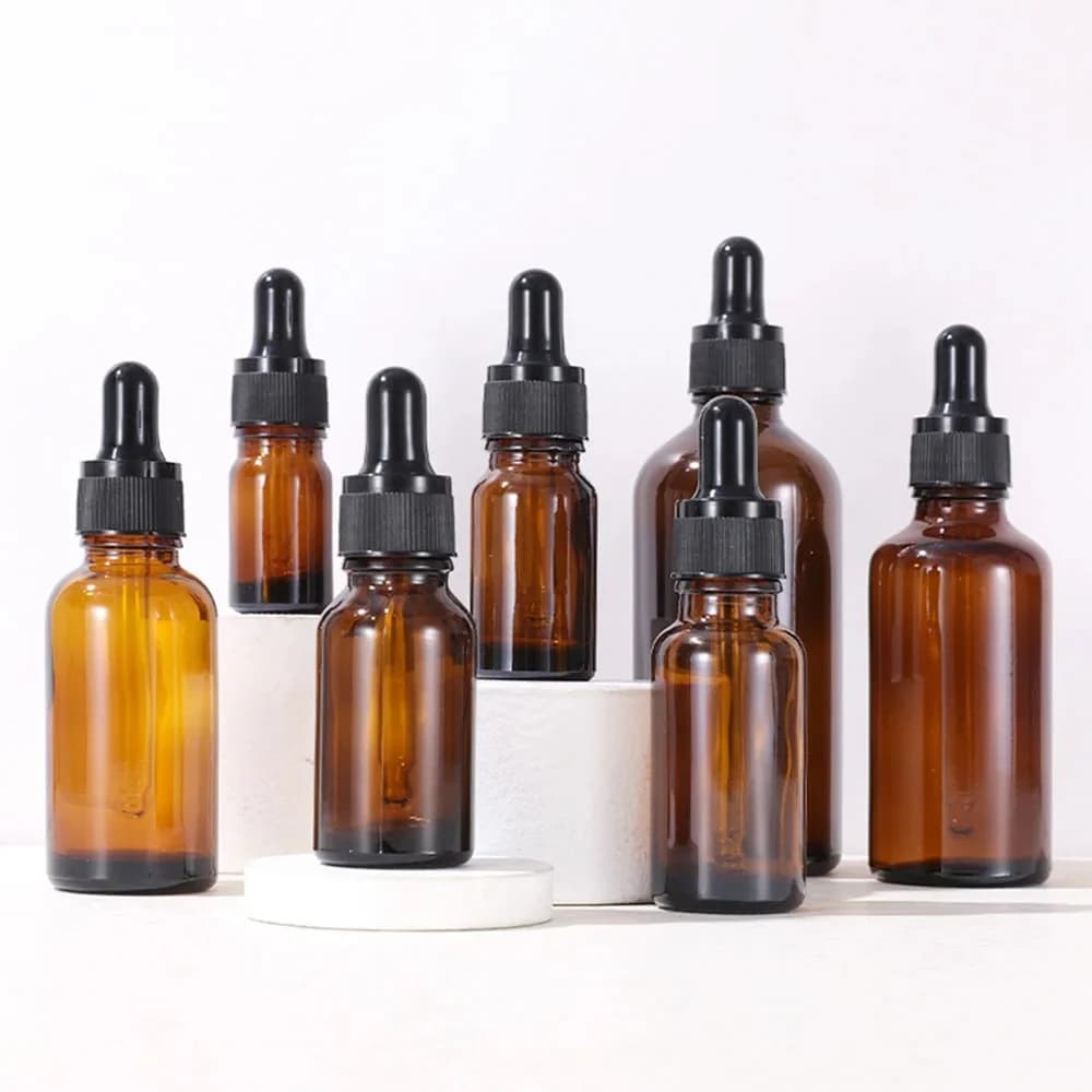 24 Stuks Druppelflesjes 5 Ml 10 Ml 15 Ml 20 Ml 30 Ml 50 Ml 100 Ml Essentiële Olie Fles Amber Glazen Flacon Parfum Vloeibare Cosmetische Dispenser