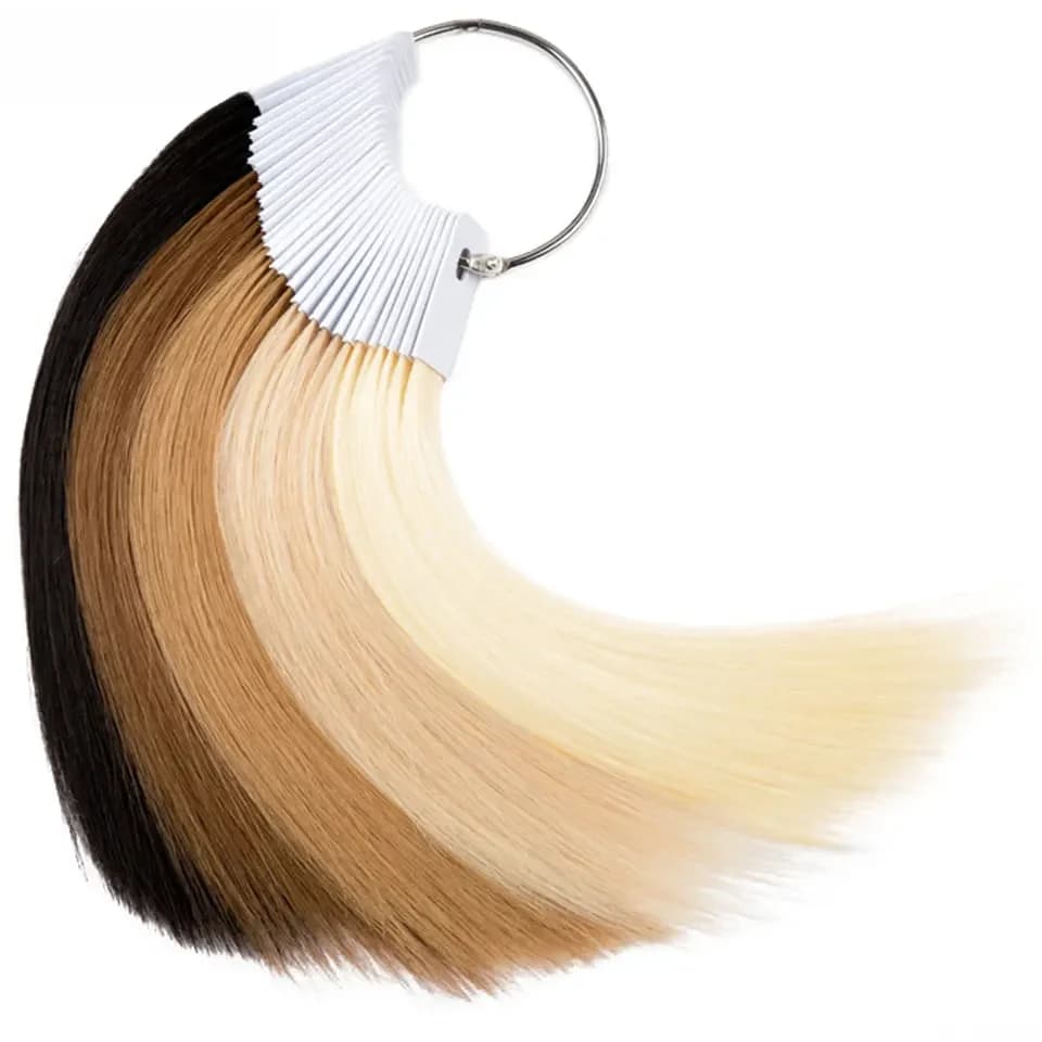 30 stks 20 cm Nieuwe Echte Menselijk Haar Kleur Ringen Stalen Voor Human Hair Extensions Salon Gereedschap Haar Verven Sample grafiek Ring YOKAS