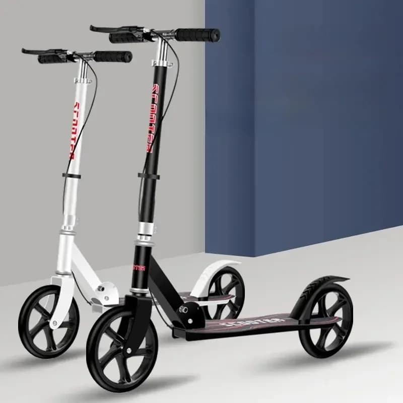 Opvouwbare scooter Verstelbaar stuur Dubbel remsysteem Draagbare scooter voor kinderen, tieners, volwassenen, woon-werkverkeer, buiten