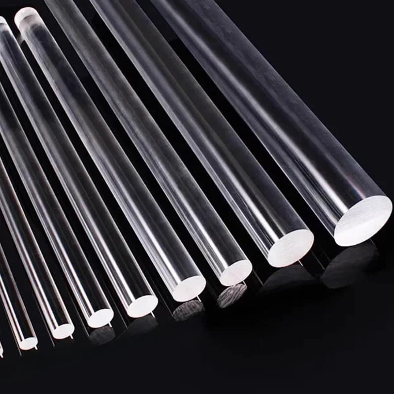 Helder acryl staaf massieve ronde staaf plexiglas PMMA kunststof diameter 2 mm tot 100 mm