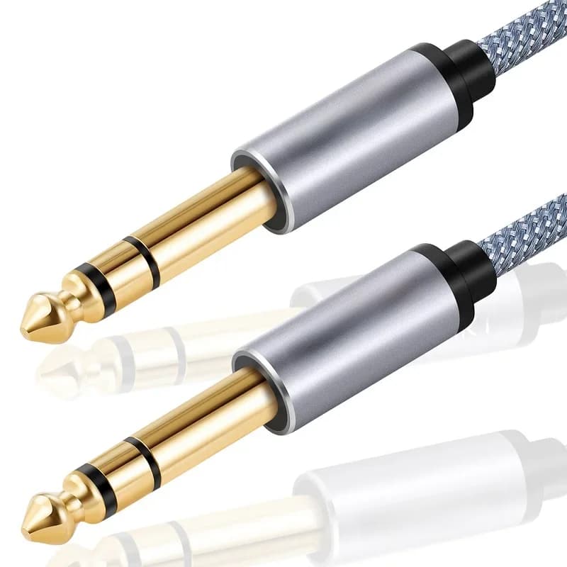 SHULIANCABLE 6,35 mm gitaaraudiokabel, nylon gevlochten 6,35 mm naar 6,35 mm jack audiokabel voor elektrische gitaar, toetsenborden, enz.